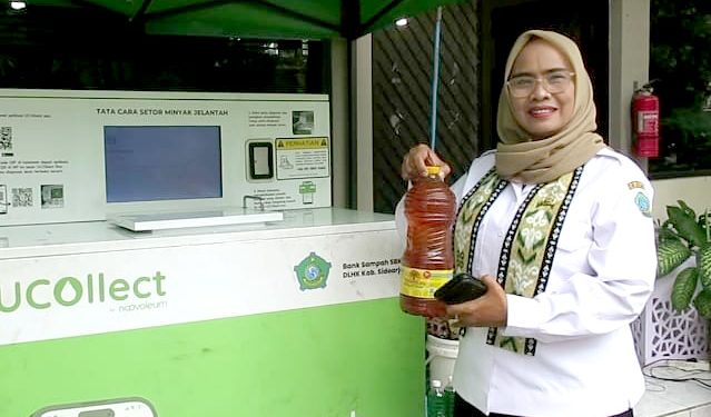 Cegah Limbah Minyak Cemari Alam, DLHK Sidoarjo Perkenalkan Mesin Tabungan Jelantah