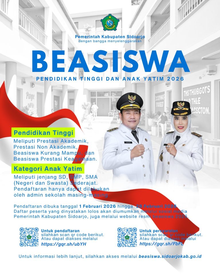 Pendaftaran Beasiswa Sidoarjo 2026 Dibuka!